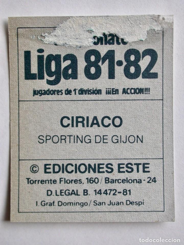 Cromos de f&uacute;tbol: CIRIACO DEL SPORTING DE EDICIONES ESTE 81-82, DESPEGADO (C) - Foto 2