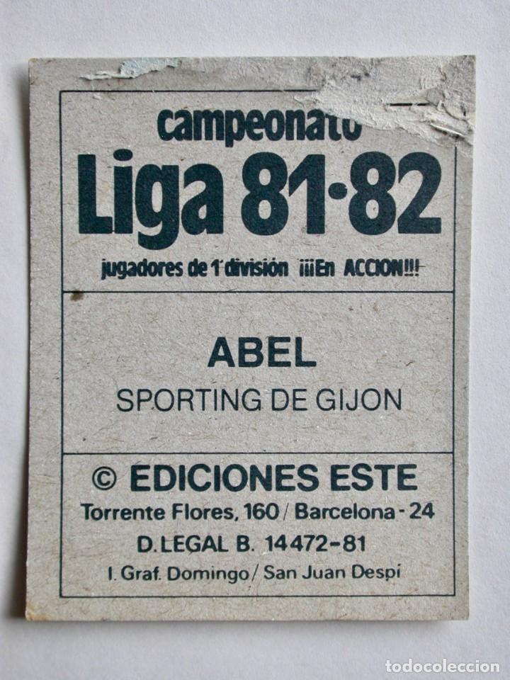 Cromos de f&uacute;tbol: ABEL DEL SPORTING DE EDICIONES ESTE 81-82, DESPEGADO (C) - Foto 2