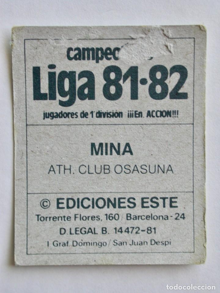 Cromos de f&uacute;tbol: MINA DEL OSASUNA DE EDICIONES ESTE 81-82, DESPEGADO (C) - Foto 2