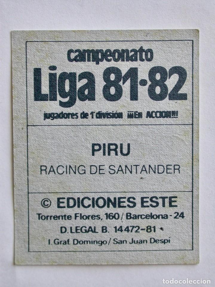 Cromos de f&uacute;tbol: PIRU DEL RACING DE EDICIONES ESTE 81-82, NUNCA PEGADO (C) - Foto 2