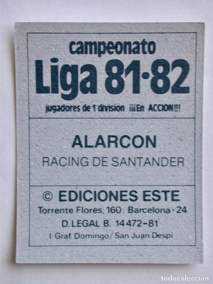 Cromos de f&uacute;tbol: ALARC&Oacute;N DEL RACING DE EDICIONES ESTE 81-82, NUNCA PEGADO (C) - Foto 2