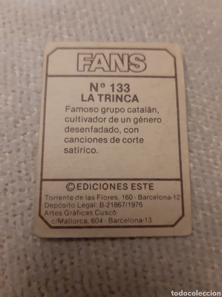 Cromos de f&uacute;tbol: EDICIONES ESTE LA TRINCA N&deg;133 FANS - Foto 2