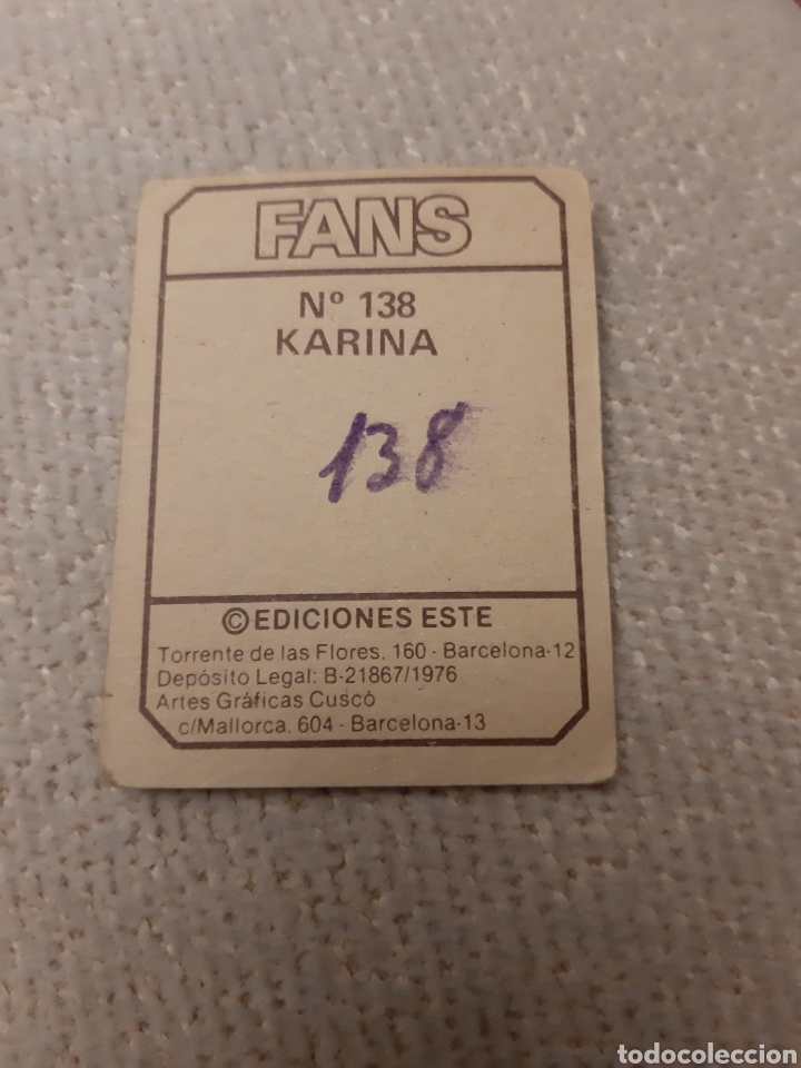 Cromos de f&uacute;tbol: EDICIONES ESTE KARINA N&deg;138 FANS - Foto 2