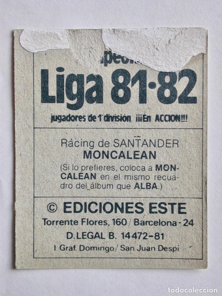 Cromos de f&uacute;tbol: MONCALEAN COLOCA DEL RACING DE EDICIONES ESTE 81-82, DESPEGADO (C) - Foto 2