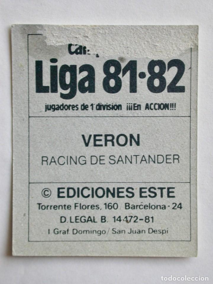 Cromos de f&uacute;tbol: VER&Oacute;N DEL RACING DE EDICIONES ESTE 81-82, DESPEGADO (C) - Foto 2