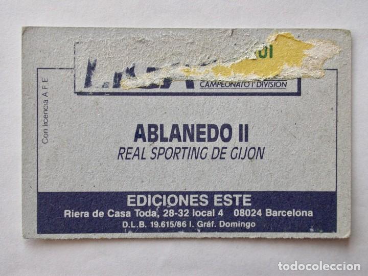Cromos de f&uacute;tbol: ABLANEDO II DEL SPORTING DE EDICIONES ESTE 86-87, DESPEGADO - Foto 2