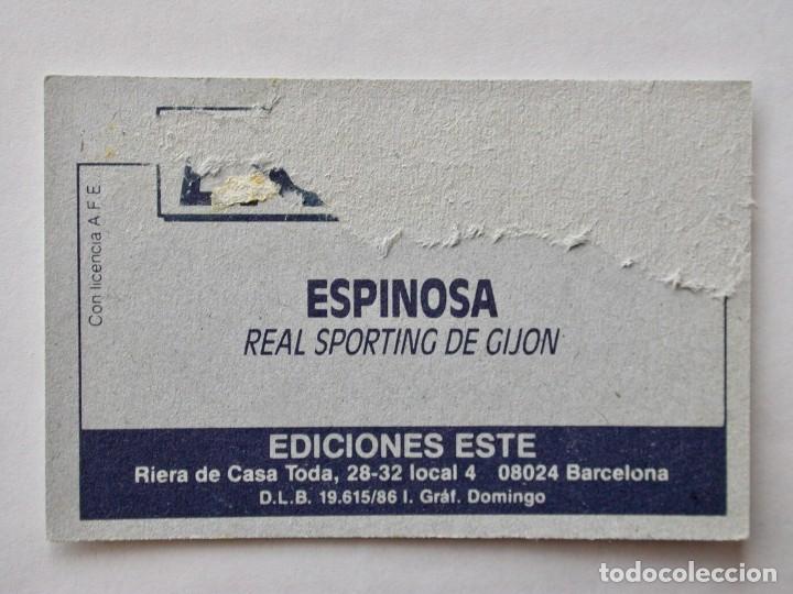 Cromos de f&uacute;tbol: ESPINOSA DEL SPORTING DE EDICIONES ESTE 86-87, DESPEGADO - Foto 2