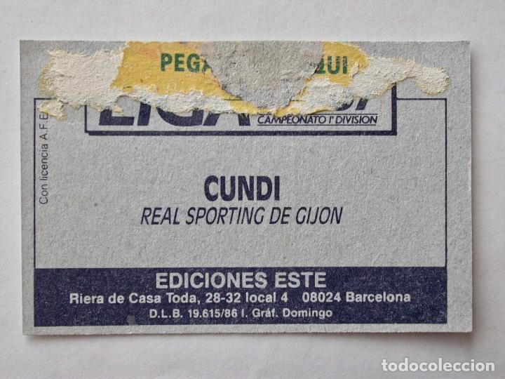 Cromos de f&uacute;tbol: CUNDI DEL SPORTING DE EDICIONES ESTE 86-87, DESPEGADO - Foto 2