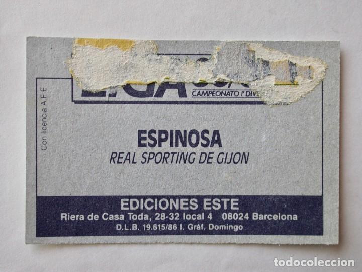 Cromos de f&uacute;tbol: ESPINOSA DEL SPORTING DE EDICIONES ESTE 86-87, DESPEGADO (C) - Foto 2