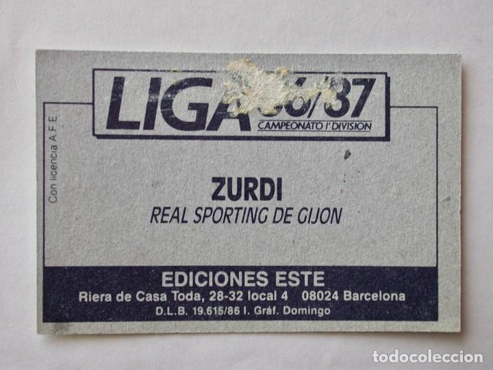 Cromos de f&uacute;tbol: ZURDI DEL SPORTING DE EDICIONES ESTE 86-87, DESPEGADO (C) - Foto 2