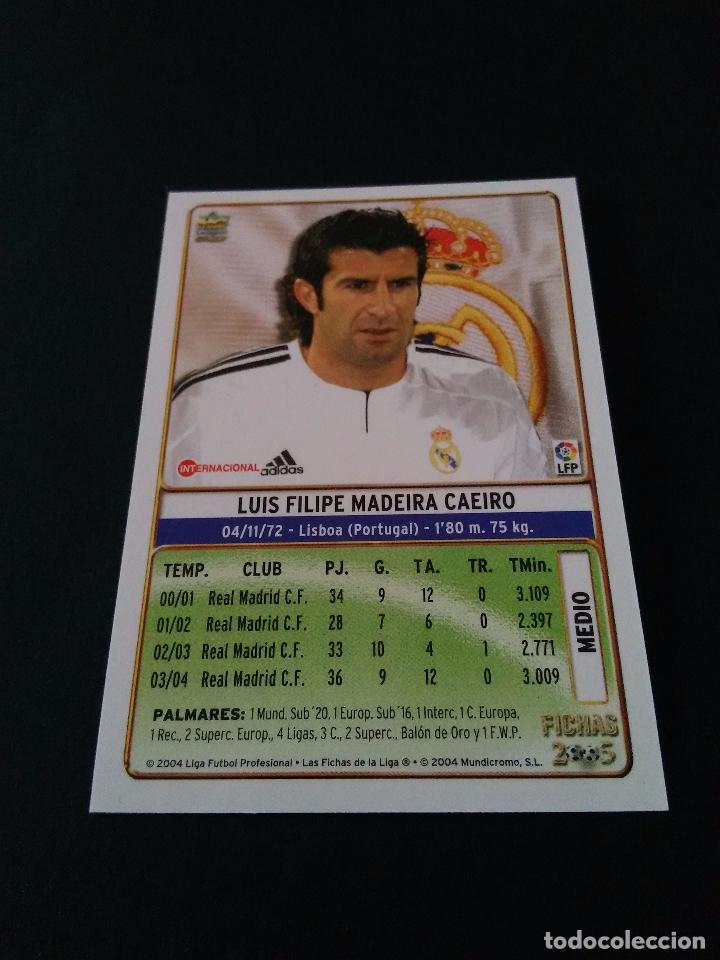 Nº 100 LUIS FIGO REAL MADRID - CROMO FÚTBOL FICHAS LIGA 2004-2005  MUNDICROMO 04-05