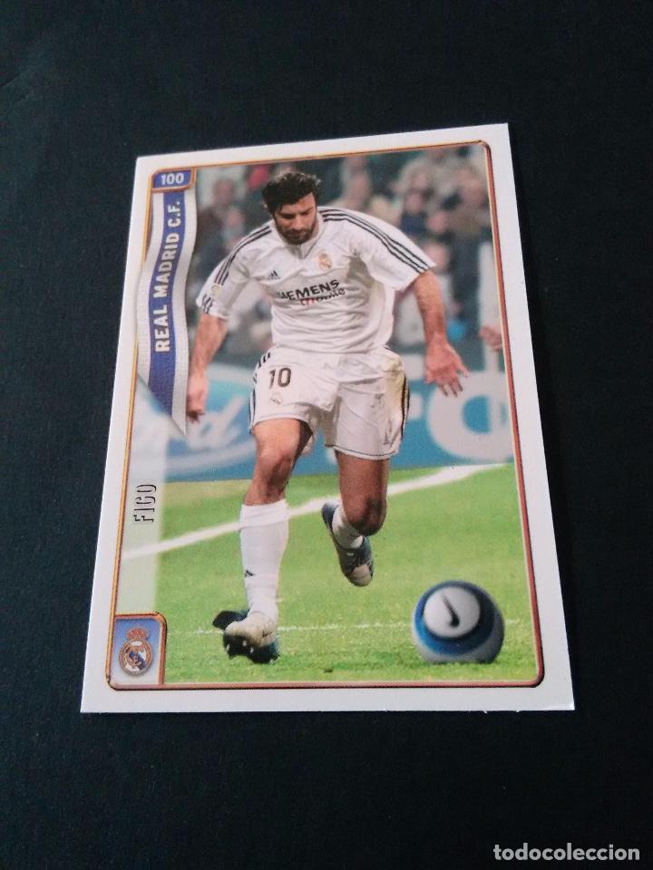 Nº 100 LUIS FIGO REAL MADRID - CROMO FÚTBOL FICHAS LIGA 2004-2005  MUNDICROMO 04-05