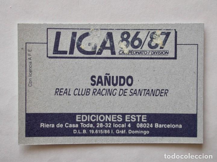 Cromos de f&uacute;tbol: SA&Ntilde;UDO DEL RACING DE EDICIONES ESTE 86-87, DESPEGADO (C) - Foto 2
