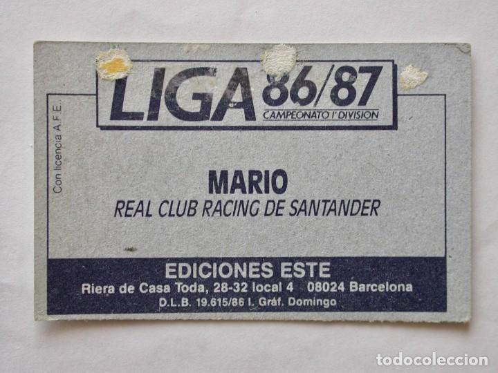 Cromos de f&uacute;tbol: MARIO DEL RACING DE EDICIONES ESTE 86-87, DESPEGADO (C) - Foto 2