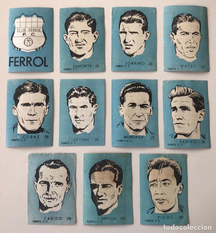 Football Stickers: Lote 10 cromos del Ferrol club de f&uacute;tbol - Chocolates lince y madam - Torrente (Valencia)