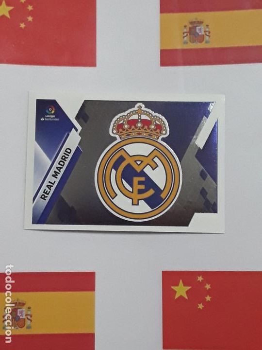 Cromos de F&uacute;tbol: LE LIGA ESTE 2019 2020 SANTANDER 19 20 CROMO PANINI FUTBOL N 25 ESCUDOS ENTRENADORES REAL MADRID