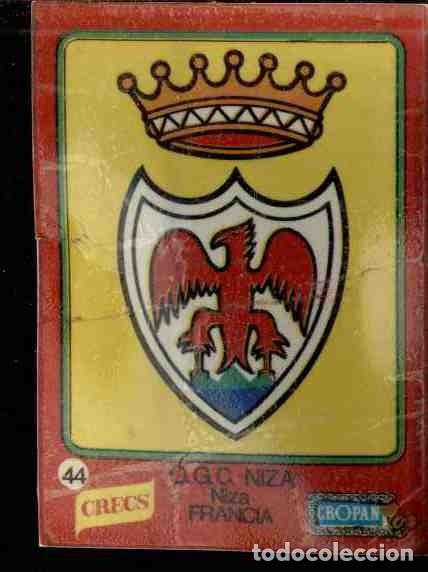 Cromos de F&uacute;tbol: cromo n&ordm; 44 de la colecci&oacute;n de escudos de equipos de f&uacute;tbol de crecs-cropan, a&ntilde;os 70, q.g.c. niza