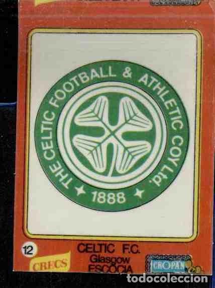 Cromos de F&uacute;tbol: cromo n&ordm; 12 de la colecci&oacute;n de escudos de equipos de f&uacute;tbol de crecs-cropan, a&ntilde;os 70, celtic f.c.