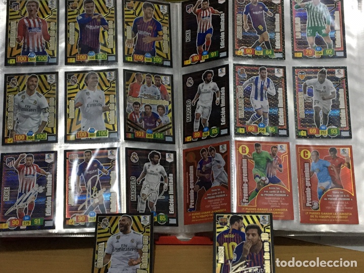 Cromos de F&uacute;tbol: LOTE 1 ADRENALYN 2018 2019 18 19 LIMITADA FIRMADA BALON ORO LETRA BO MESSI KOKE MARCELO JORDI