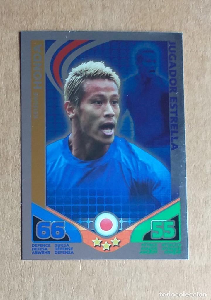 Cromos de f&uacute;tbol: Cromo de HONDA JUGADOR ESTRELLA TOPPS MATCH ATTAX SUD&Aacute;FRICA 2010. Nuevo de sobre.