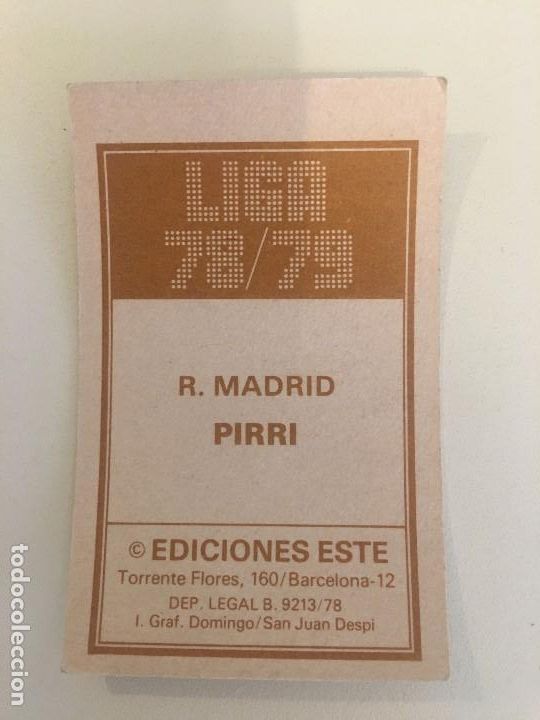 Cromos de f&uacute;tbol: ESTE 78-79 PIRRI NUNCA PEGADO - Foto 2