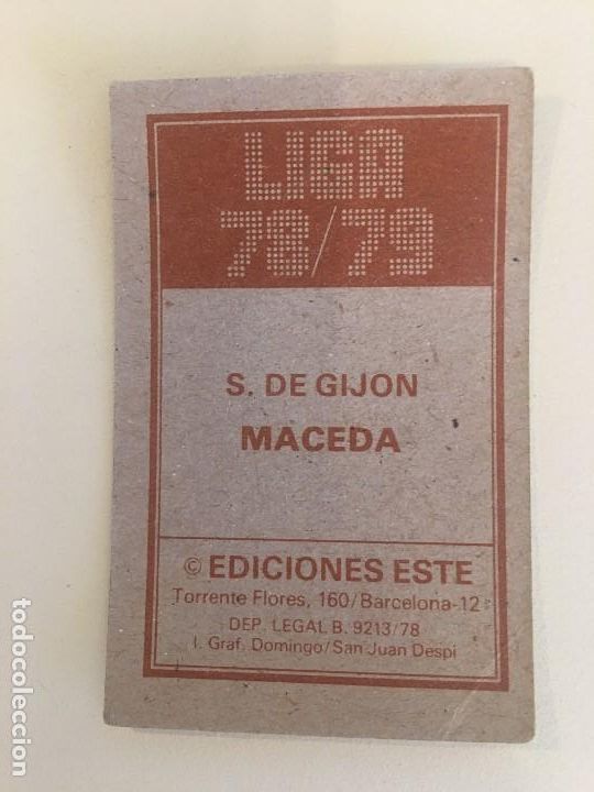 Cromos de f&uacute;tbol: ESTE 78-79 MACEDA NUNCA PEGADO - Foto 2