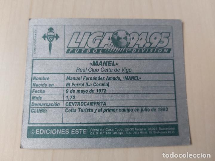 Cromos de f&uacute;tbol: MANEL - ESTE 94 95 ERROR IMPRESION TRASERA PLATEADA CROMO - Foto 1