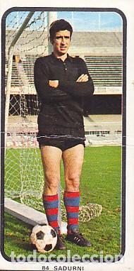 Fu&szlig;ball-Sticker: CROMO DOBLE FUTBOL EDITORIAL RUIZ ROMERO 1973-1974 RECUPERADO C.F.BARCELONA SADURNI