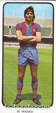 Fu&szlig;ball-Sticker: CROMO DOBLE FUTBOL EDITORIAL RUIZ ROMERO 1973-1974 RECUPERADO C.F.BARCELONA MIGUELI