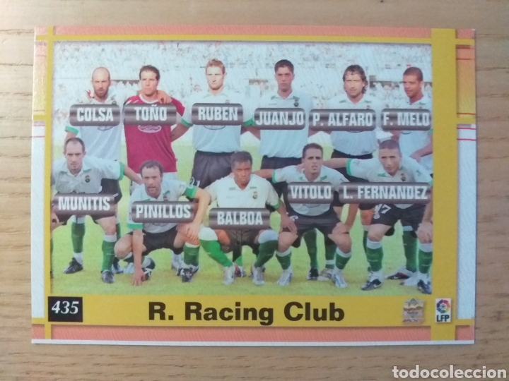 Cromos de f&uacute;tbol: F&Uacute;TBOL CROMO N&ordm; 435 ALINEACI&Oacute;N PLANTILLA RACING SANTANDER MUNDICROMO 2006 2007