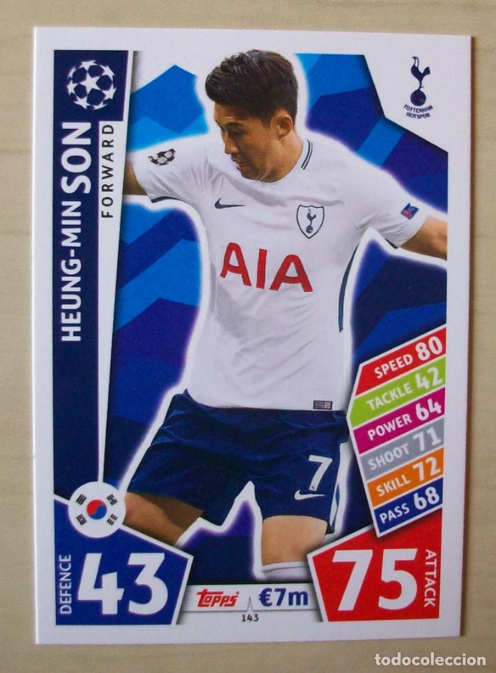 Cartes &agrave; collectionner de Football: 143 HEUNG MIN SON TOTTENHAM HOTSPUR FICHAS TOPPS UEFA CHAMPIONS LEAGUE MATCH ATTAX 2017 2018 17 18