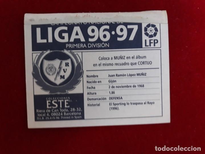 Cromos de f&uacute;tbol: COLOCA MU&Ntilde;IZ RAYO VALLECANO VENTANILLA LIGA 1996 1997 - Foto 2