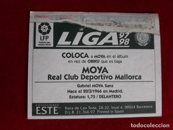 Cromos de f&uacute;tbol: LIGA ESTE 1997 1998 COLOCA MOYA MALLORCA VENTANILLA - Foto 2