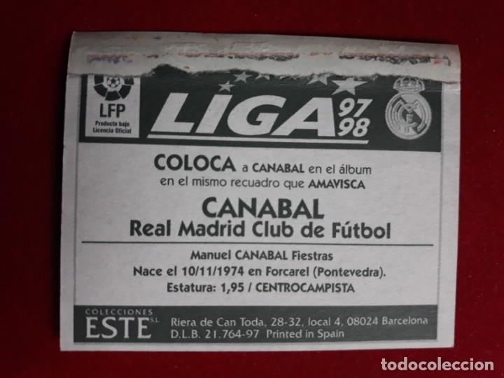 Cromos de f&uacute;tbol: LIGA ESTE 1997 1998 COLOCA CANABAL REAL MADRID VENTANILLA - Foto 2