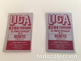 Cromos de f&uacute;tbol: ESTE 83-84 BENITO DOBLE VERSION NUNCA PEGADO - Foto 2