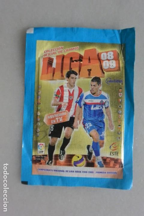 Cromos de f&uacute;tbol: SOBRE CROMOS NUNCA ABIERTO LIGA FUTBOL ESTE 2008/09