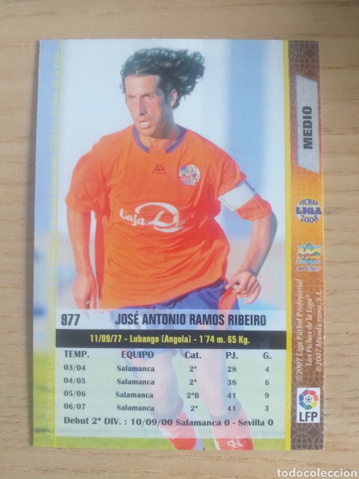 Cromos de f&uacute;tbol: F&Uacute;TBOL CROMO N&ordm; 977 ZE TO U.D. SALAMANCA MUNDICROMO 2007 2008