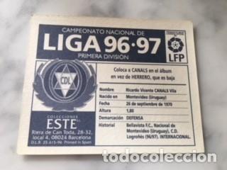Cromos de f&uacute;tbol: ESTE 96-97 CANALS COLOCA NUNCA PEGADO - Foto 2