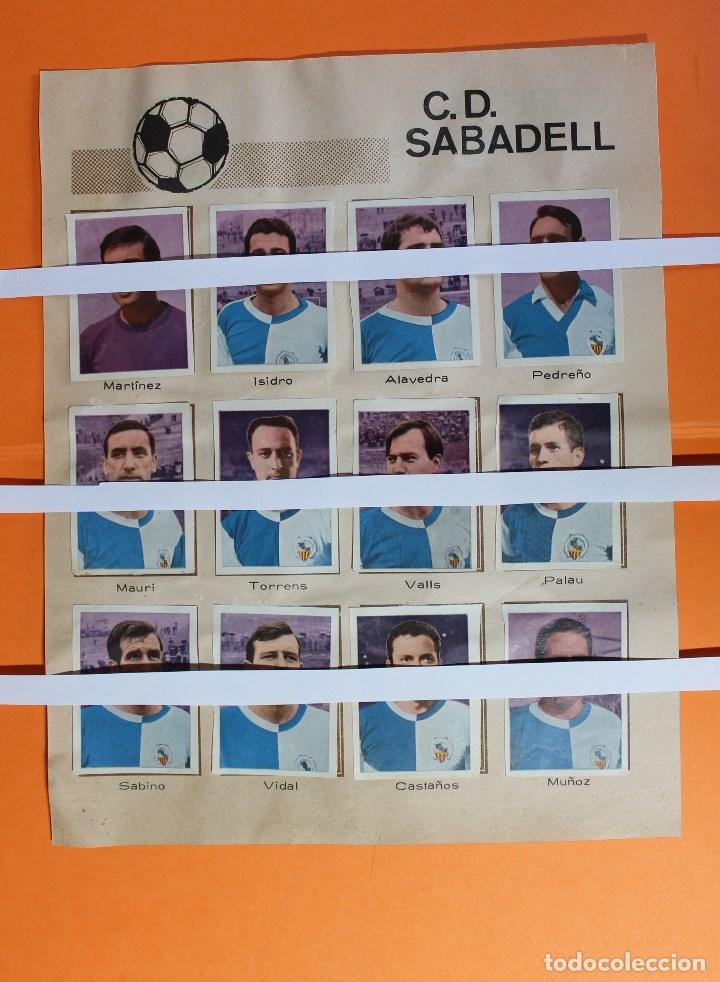 Figurine di Calcio: CROMOS DE FUTBOL HOJA COMPLETA. C.D. SABADELL. DEL ALBUM 1967 RUIZ ROMERO TORNEOS CONTINENTALES.