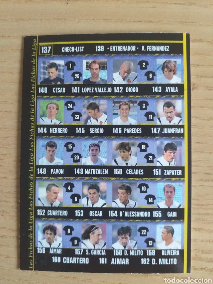 Cromos de f&uacute;tbol: F&Uacute;TBOL CROMO N&ordm; 137 &Iacute;NDICE ALINEACI&Oacute;N REAL ZARAGOZA MUNDICROMO 2007 2008