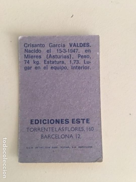 Cromos de f&uacute;tbol: Este 74-75 Vald&eacute;s impecable nunca pegado - Foto 2
