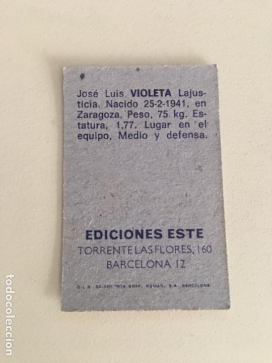 Cromos de f&uacute;tbol: Este 74-75 Violeta impecable nunca pegado - Foto 2