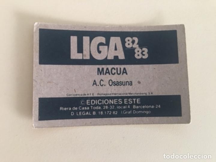 Cromos de f&uacute;tbol: Este 82-83 Macua nunca pegado - Foto 2