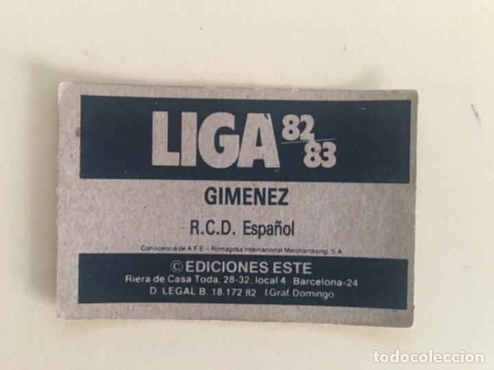 Cromos de f&uacute;tbol: Este 82-83 Gimenez nunca pegado - Foto 2
