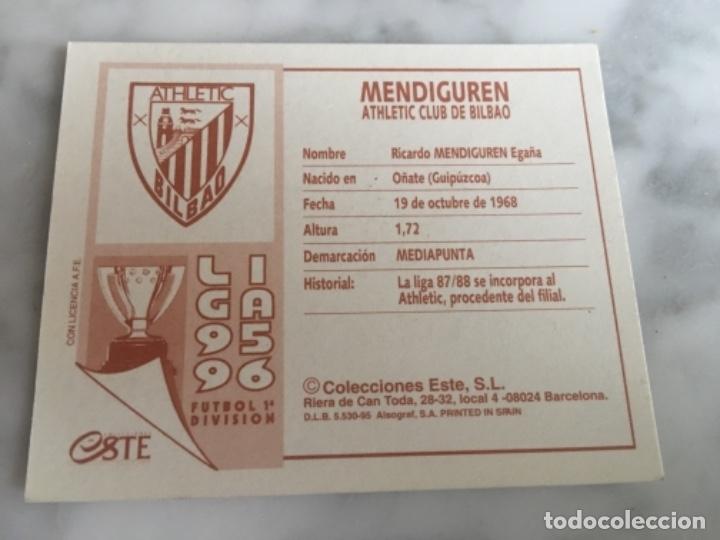 Cromos de f&uacute;tbol: Este 95-96 Mendiguren nunca pegado - Foto 2