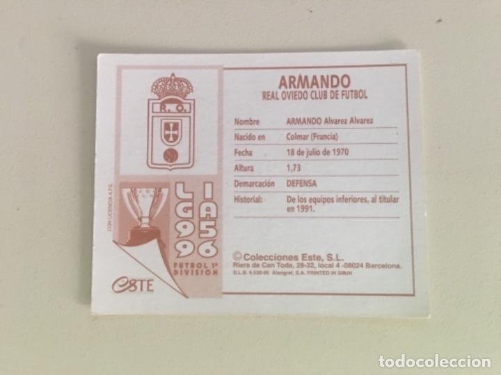 Cromos de f&uacute;tbol: Este 95-96 Armando nunca pegado - Foto 2