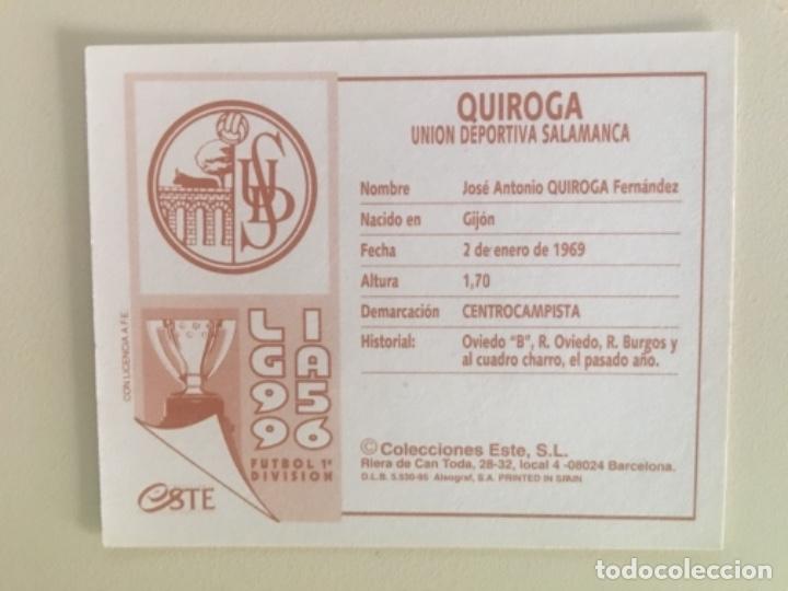 Cromos de f&uacute;tbol: Este 95-96 Quiroga nunca pegado - Foto 2
