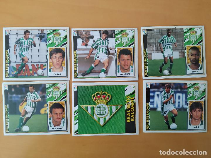 Cromos de f&uacute;tbol: LOTE 6 CROMOS FUTBOL, LIGA 97-98. REAL BETIS BALOMPIE. COLECCIONES ESTE. NUNCA PEGADOS, VER FOTOS