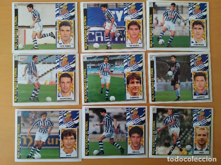 Cromos de f&uacute;tbol: LOTE 9 CROMOS FUTBOL LIGA 97-98. R. C. REAL SOCIEDAD. . COLECCIONES ESTE. NUNCA PEGADOS