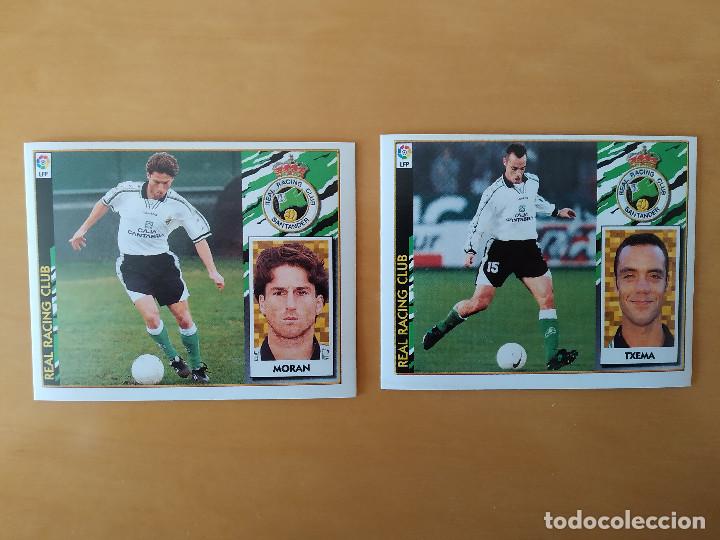 Cromos de f&uacute;tbol: LOTE 2 CROMOS FUTBOL LIGA 97-98. REAL RACING CLUB. COLECCIONES ESTE. NUNCA PEGADOS